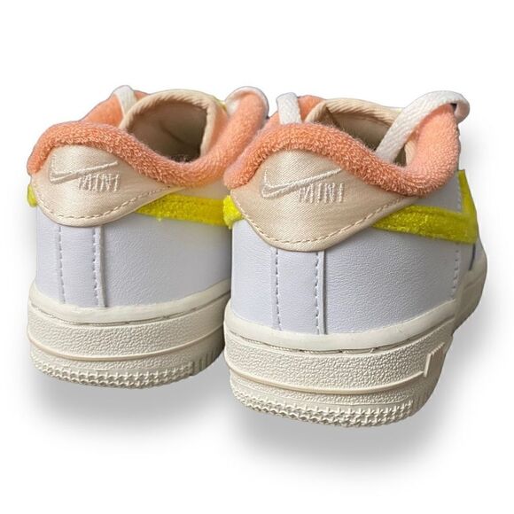 Nike Air Force 1 Toddler 5C White Yellow Strike-Phantom DV2200-100 New - Picture 3 of 9